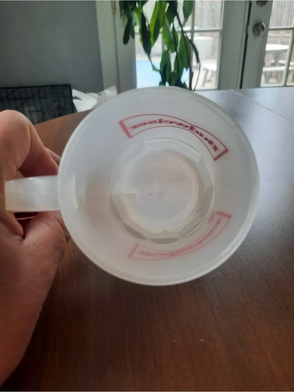 Vinted Budweiser White Plastic Mug with Red Logo